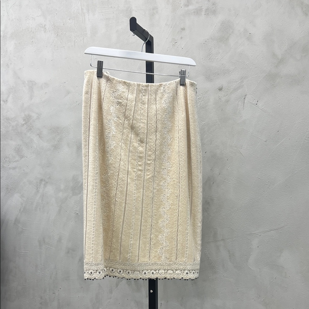 Elegant Cream Lace Skirt